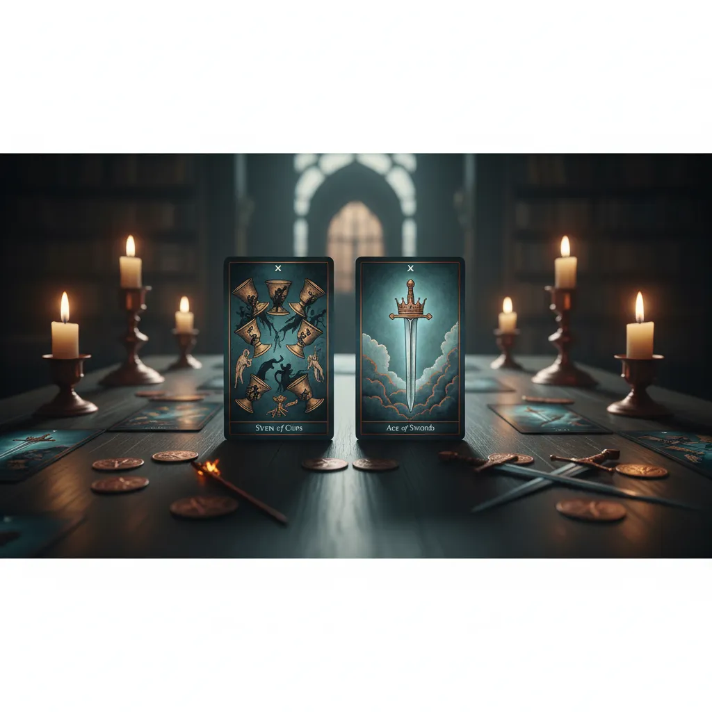 Significado del Siete de Copas y el As de Espadas en el Tarot